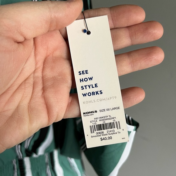 Apt 9 NWT striped faux wrap peplum top blouse XXL - Picture 9 of 9